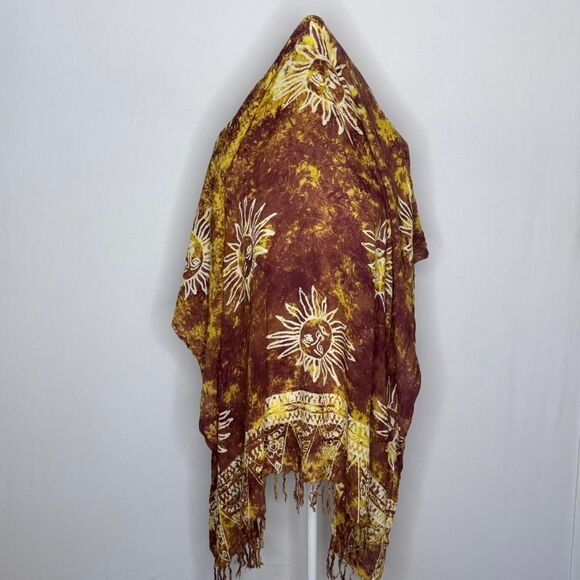 Vintage 90’s Whimsigoth Celestial Sun Clay Wall Hanging and Scarf - Picture 4 of 8